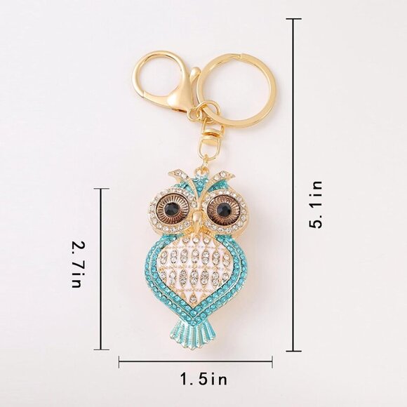 Owl Crystal Keychain Purse Charm for Women Bag Accessories Gift - Picture 5 of 5